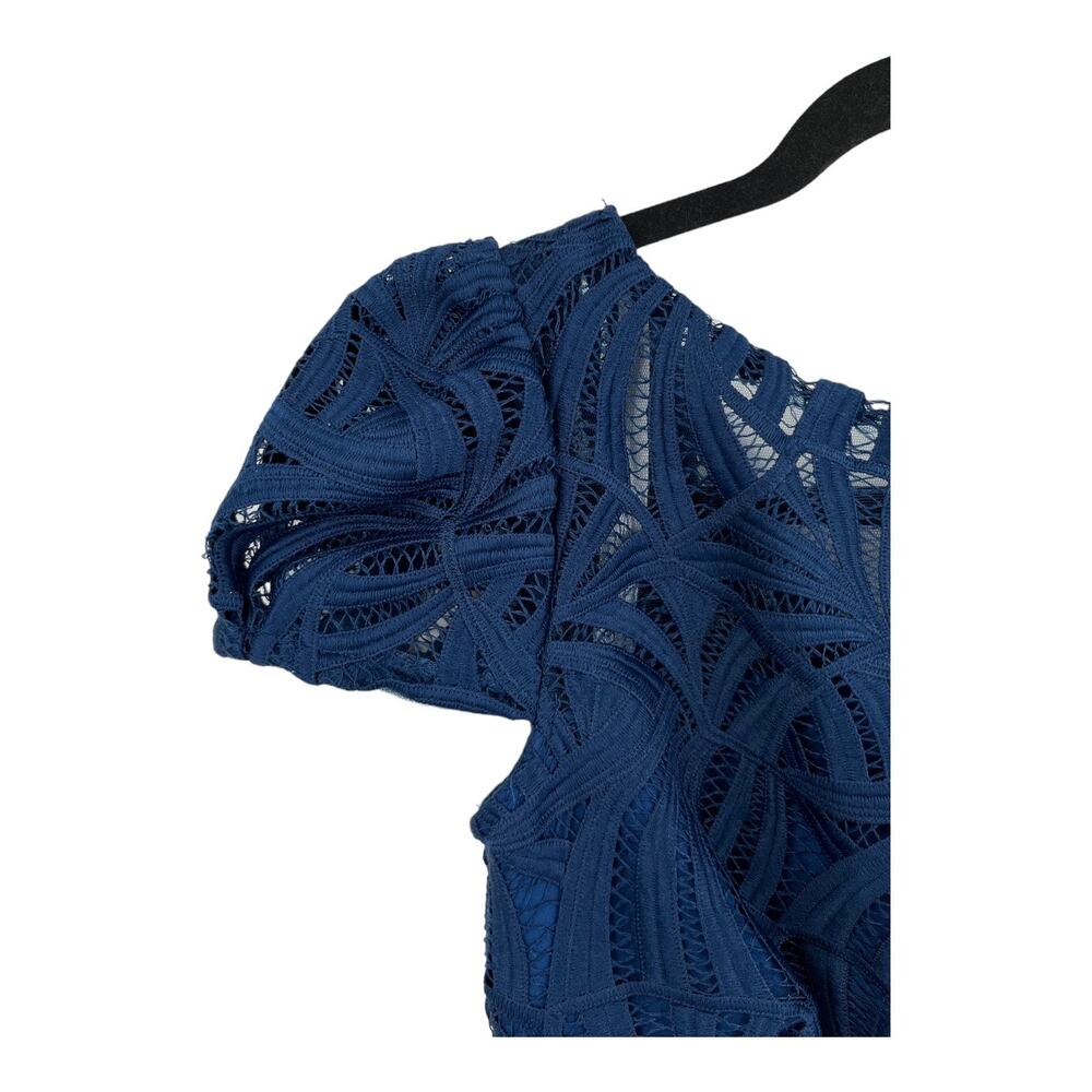 Kay Unger Dress  Zelda Lace mini blue size 0 - Picture 5 of 9